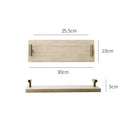 GobekUsa Beige Travertine Stone Tray with Golden Metal Handle