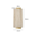 GobekUsa Beige Travertine Stone Tray with Golden Metal Handle