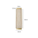 GobekUsa Beige Travertine Stone Tray with Golden Metal Handle