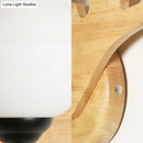 GobekUsa Modern Deer Head Wall Light in Beige for Bedroom - 1 Light Wood Sconce