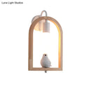 GobekUsa Modern Beige Wooden Arched Shelf Wall Light with Lovely Deco Boutique Sconce Lamp