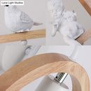 GobekUsa Modern Beige Wooden Arched Shelf Wall Light with Lovely Deco Boutique Sconce Lamp