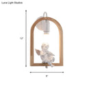 GobekUsa Modern Beige Wooden Arched Shelf Wall Light with Lovely Deco Boutique Sconce Lamp