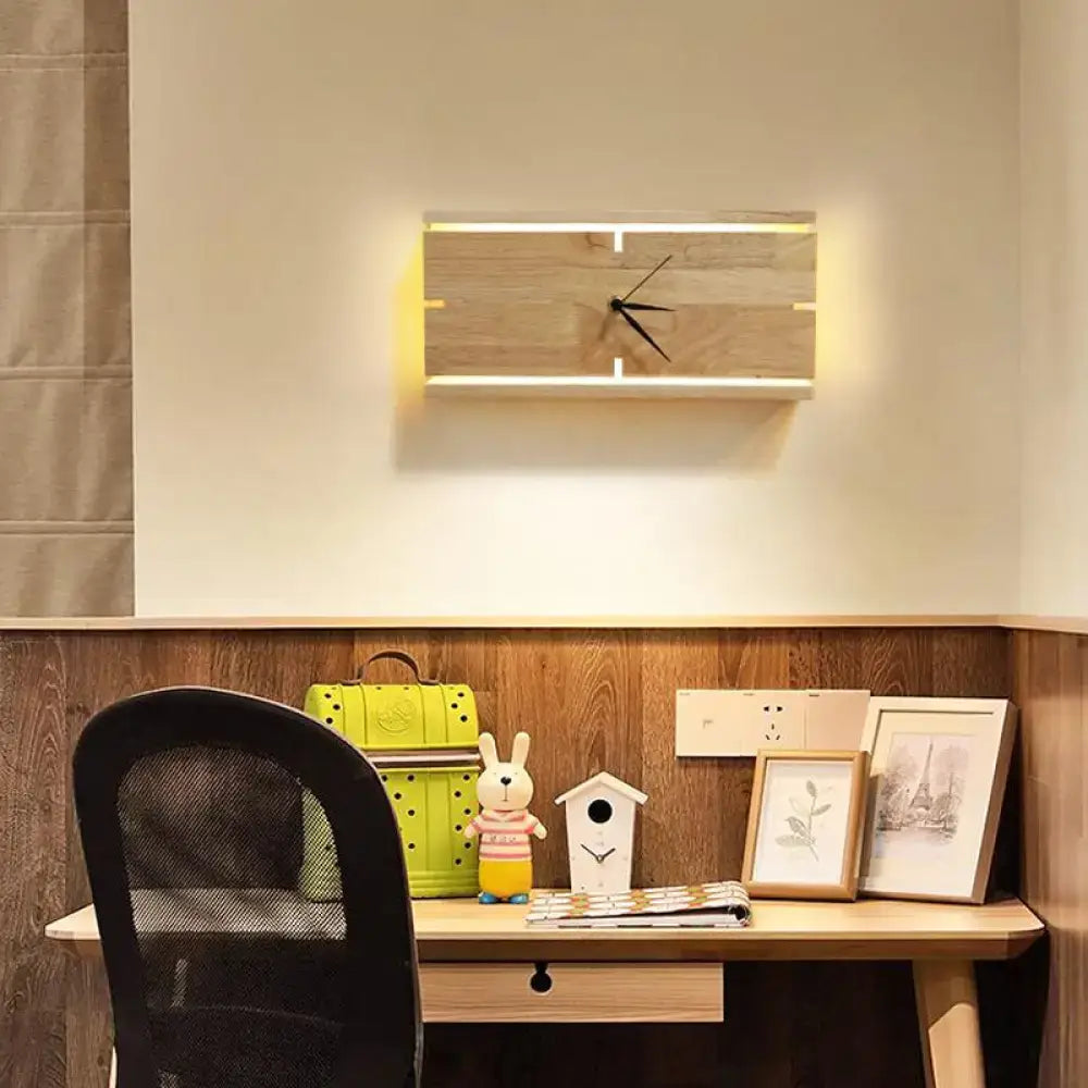 GobekUsa Contemporary Beige Wall Sconce with Acrylic LED - Flush Mount, Rectangular/Round Parlor Design.