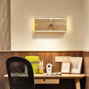 GobekUsa Contemporary Beige Wall Sconce with Acrylic LED - Flush Mount, Rectangular/Round Parlor Design.