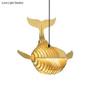 GobekUsa Wooden Kids Whale Pendant Lamp - Modern Hanging Light in Beige, 21.5"/31.5"/39" Wide