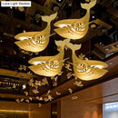GobekUsa Wooden Kids Whale Pendant Lamp - Modern Hanging Light in Beige, 21.5"/31.5"/39" Wide