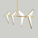 GobekUsa Modern Bird-Shaped Island Pendant Light: 3/4/5 Golden Hanging Lights for Bedroom