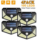 Modern black 100 led solar wall lights garden motion sensor security by Decorbites