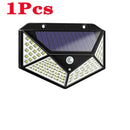 Modern black 100 led solar wall lights garden motion sensor security by Decorbites