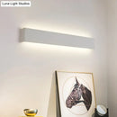 GobekUsa Modern Rectangle Vanity Wall Sconce: Black/White Aluminum LED Wall Mount Lamp in Warm/White Light