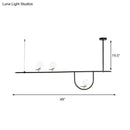 GobekUsa Minimal Metal Island Pendant Light with Opal Glass Shade (Black, 3 Heads)