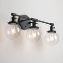 GobekUsa Black 3-Light Wall Sconce Bathroom Vanity Fixture with Round Glass Canopy