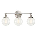 GobekUsa Black 3-Light Wall Sconce Bathroom Vanity Fixture with Round Glass Canopy