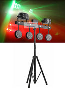 GobekUsa 4-in-1 LED Light Stand: Par, Derby, Strobe, Wash, Laser Effects - Ideal for Bars & Discos