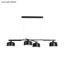 GobekUsa Rotatable Chandelier with Modern Drum Shade - 4 Lights, Metallic Hanging Light in Black