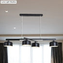 GobekUsa Rotatable Chandelier with Modern Drum Shade - 4 Lights, Metallic Hanging Light in Black