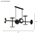 GobekUsa Modern 8-Head Black Ceiling Light Fixture for Kitchen: White Glass Orbit Island Pendant