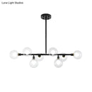 GobekUsa Contemporary Black Kitchen Island Lamp: Sleek 8-Head Hanging Light Kit with Clear Glass Shade