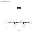 GobekUsa Contemporary Black Kitchen Island Lamp: Sleek 8-Head Hanging Light Kit with Clear Glass Shade
