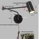 GobekUsa Acrylic Iron LED Wall Lamp Modern Rotate Black Stair Light