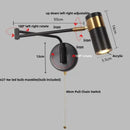 GobekUsa Acrylic Iron LED Wall Lamp Modern Rotate Black Stair Light