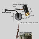 GobekUsa Acrylic Iron LED Wall Lamp Modern Rotate Black Stair Light