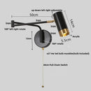 GobekUsa Acrylic Iron LED Wall Lamp Modern Rotate Black Stair Light