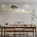 GobekUsa Acrylic Mountain Peak Pendant Lights for Chinese Living Room Study Zen Restaurant