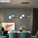 GobekUsa Modern Black Acrylic Sphere LED Pendant Light with Halo Ring - Ideal for Restaurants