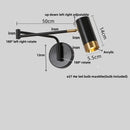 GobekUsa Acrylic Iron LED Wall Lamp | Modern Rotate Black Stair Light | Dining Room Study Fixtures