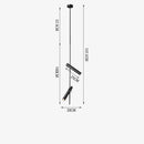 GobekUsa Black Adjustable LED Pendant Chandelier for Bedroom, Kitchen, Living Room