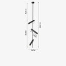 GobekUsa Black Adjustable LED Pendant Chandelier for Bedroom, Kitchen, Living Room