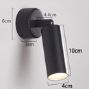 Modern black adjustable metal spotlight wall lamp bedroom fixture by Decorbites