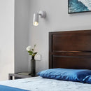 Modern black adjustable metal spotlight wall lamp bedroom fixture by Decorbites