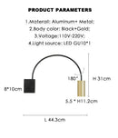 GobekUsa Adjustable Rocker Wall Lamp: Minimalist Style for Living Room, Bedroom, and Study
