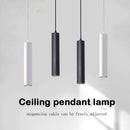 Modern Black Aluminum Cylindrical Pendant Light