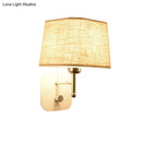 GobekUsa Modern Black and Beige Tapered Wall Sconce with 1 Light and Backplate