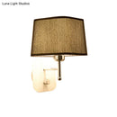 GobekUsa Modern Black and Beige Tapered Wall Sconce with 1 Light and Backplate