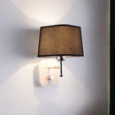 GobekUsa Modern Black and Beige Tapered Wall Sconce with 1 Light and Backplate