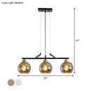 GobekUsa Contemporary 3-Bulb Sphere Pendant Light Fixture for Dining Hall Island - Clear/Smoke Gray Glass Design