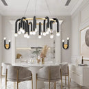 GobekUsa Black Aluminum Tube Dimmable LED Chandelier with U-Shaped Design