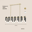 GobekUsa Black Aluminum Tube Dimmable LED Chandelier with U-Shaped Design