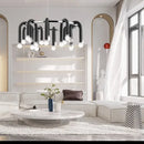 GobekUsa Black Aluminum Tube Dimmable LED Chandelier with U-Shaped Design