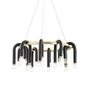 GobekUsa Black Aluminum Tube Dimmable LED Chandelier with U-Shaped Design