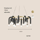 GobekUsa Black Aluminum Tube Dimmable LED Chandelier with U-Shaped Design