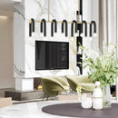 GobekUsa Black Aluminum Tube Dimmable LED Chandelier with U-Shaped Design