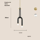GobekUsa Black Aluminum Tube Dimmable LED Chandelier with U-Shaped Design