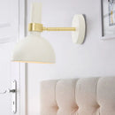 GobekUsa Modern Domed Wall Lamp - Rotatable White/Black Finish with 1 Light for Bedside