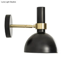 GobekUsa Modern Domed Wall Lamp - Rotatable White/Black Finish with 1 Light for Bedside